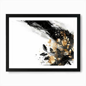 Abstract Black And Gold Painting 67 Art Print