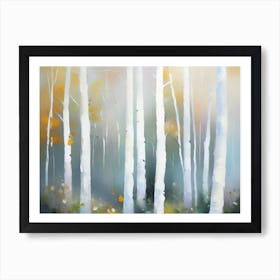 White Birch Forest Art Print