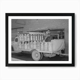 Truckload Of Milk Filled Cans Arrive At The Dairymen S Cooperative Creamery, Caldwell, Canyon County, Idaho Art Print