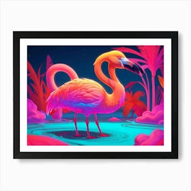 Pink Flamingo 3 Art Print