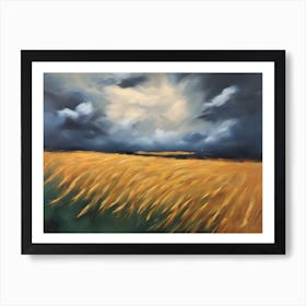 Stormy Wheat Field Art Print