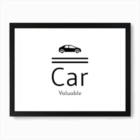 Car High Resolution Logo Black Art Print