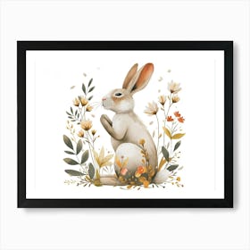 Little Floral Arctic Hare 5 Art Print