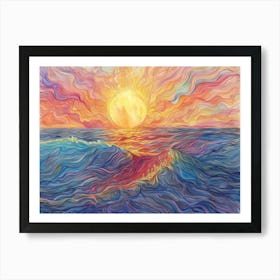 Sunset Over The Ocean 64 Art Print