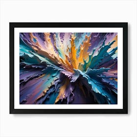 A Vibrant, Swirling Explosion Of Colorful Paint Art Print