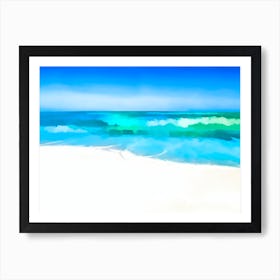 Watercolor Beach Painting Art Print