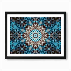 Abstract Mandala Blue Flower Art Print