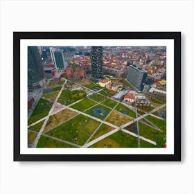 City park in Milan Aerial View Art Print