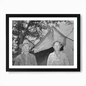 Old Couple Who Have Moved Into Tent Home Near Sallisaw, Oklahoma, In Order To Save Rent And Cost Of Wood In Town Art Print