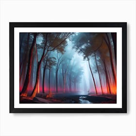 Forest At Night Art Print