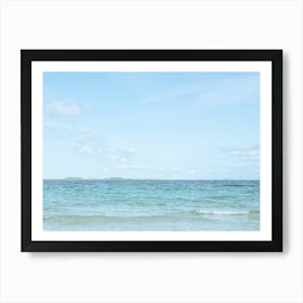 Turqoise blue ocean at Olberg beach in Norway - Jaerre coast summer nature and travel photography by Christa Stroo Photography Art Print