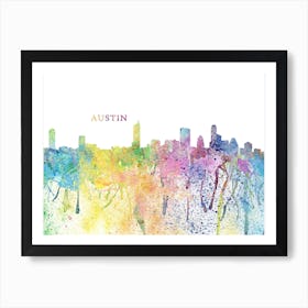 Austin Texas Skyline Splash Art Print