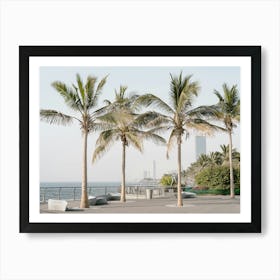 Palm Trees On The Beach In Jeddah Art Print