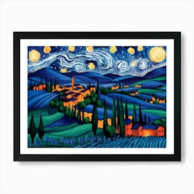 Starry Night In Tuscany Poster