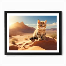 Kitten In The Desert 1 Art Print