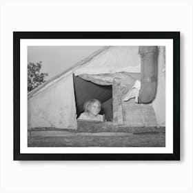 Child Looking Out Of Window Of Tent Home Near Sallisaw, Oklahoma, Sequoyah County By Russell Lee Art Print