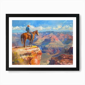 Cowboy In Grand Canyon Arizona 2 Art Print