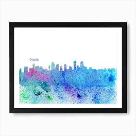 Denver Colorado Skyline Splash Art Print