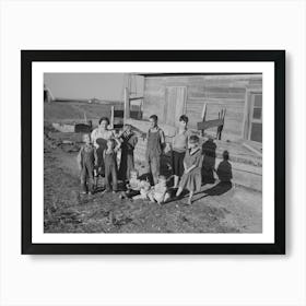 Family Of Floyd Peaches, Near Williston, North Dakota By Russell Lee Art Print