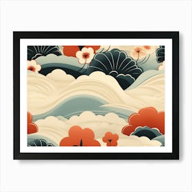 Japanese Flowers Art Print