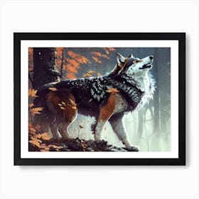 Wolf In The Woods 27 Art Print