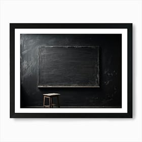 Blackboard With Smudged Texture Residue Of Chalk Dust Barely Visible Capturing The Essence Of A Fr (2) 2 Art Print