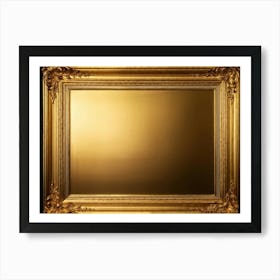 Bright Gold Metallic Border Featuring A Smooth Texture Elegantly Framing The Edge Of A Decadent A (2) Art Print