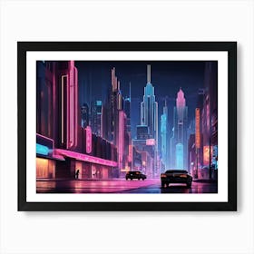 Futuristic City Paintings Art Print 2 Art Print