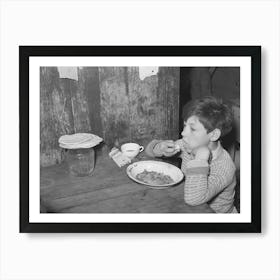 Mexican Boy Eating Lunch, San Antonio, Texas By Russell Lee 1 Art Print