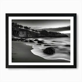 Black And White Beach 28 Art Print