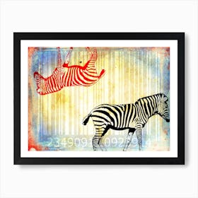 Funny Barcode Animals Art Illustration In Painting Style 072 Art Print