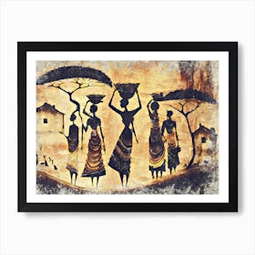 A Nice African Art Illustration With An Impasto Style 08 Art Print