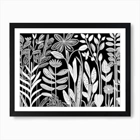 Lion cut inspired Black and white Garden plants & flowers art, Gardening art, Garden 213 Art Print