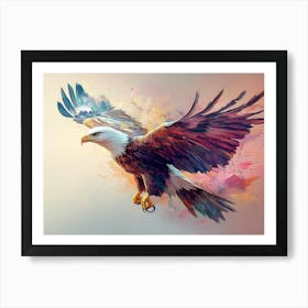 Eagle In Flight Abstract Art Print