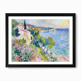 Seaside House Enchantment Painting Inspired By Paul Cezanne Art Print