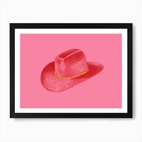 Red Stetson On Pink Affiche