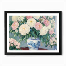 Peonies In A Vase Art Print