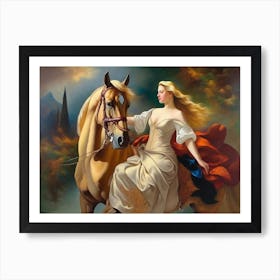 Woman Riding A Horse 8 Art Print