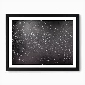 Silver White Shining Star Background Art Print