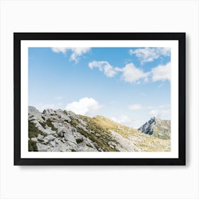 Hiking in the mountains, Swiss Alps Art Print