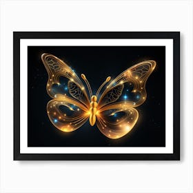 Golden Butterfly 71 Art Print