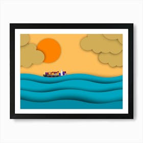 Ship In The Sea Art Print