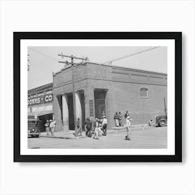 Bank Corner On Main Street, San Augustine, Texas By Russell Lee Art Print