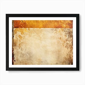 A Watercolor Paper With Grunge Texture Stained And Distressed Bearing Faint Traces Of Yellow And O Art Print