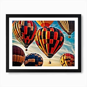 Hot Air Balloons 5, Hot air balloon festival, hot air balloons in the sky, Albuquerque International Balloon Fiesta, digital art, digital painting, beautiful landscape Art Print