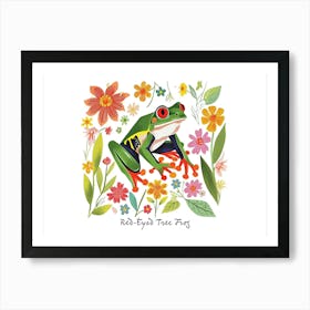 Little Floral Red Eyed Tree Frog 1 Poster Art Print