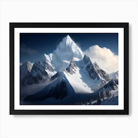 Mountain Base Bearing The Mark Of An Avalanche Art Print