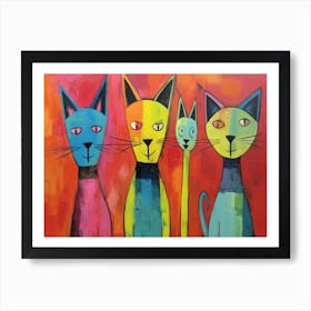 Three Cats 10 Art Print