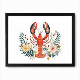 Little Floral Lobster 2 Art Print