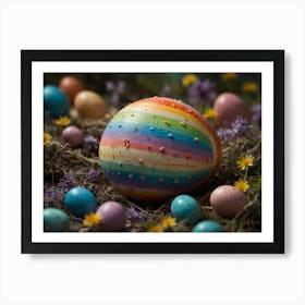 Rainbow Easter Eggs Art Print